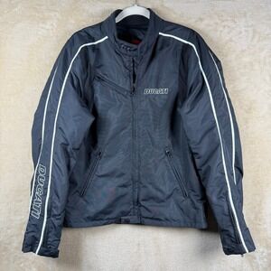 Ducati Men's Black Motorcycle Jacket White Stripe Logo Size M Biker Moto Iconic‎